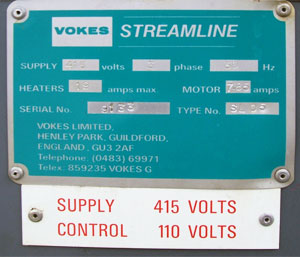 Vokes Streamline nameplate
